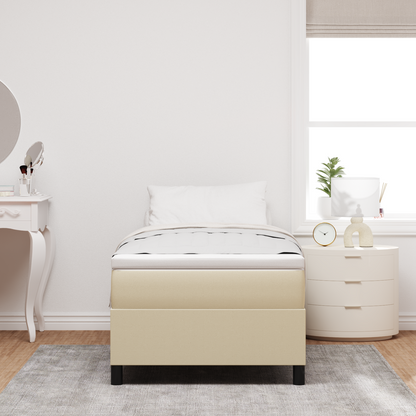 Box Spring Seng Grågrøn 90 X 200 Cm Corduroy Stof