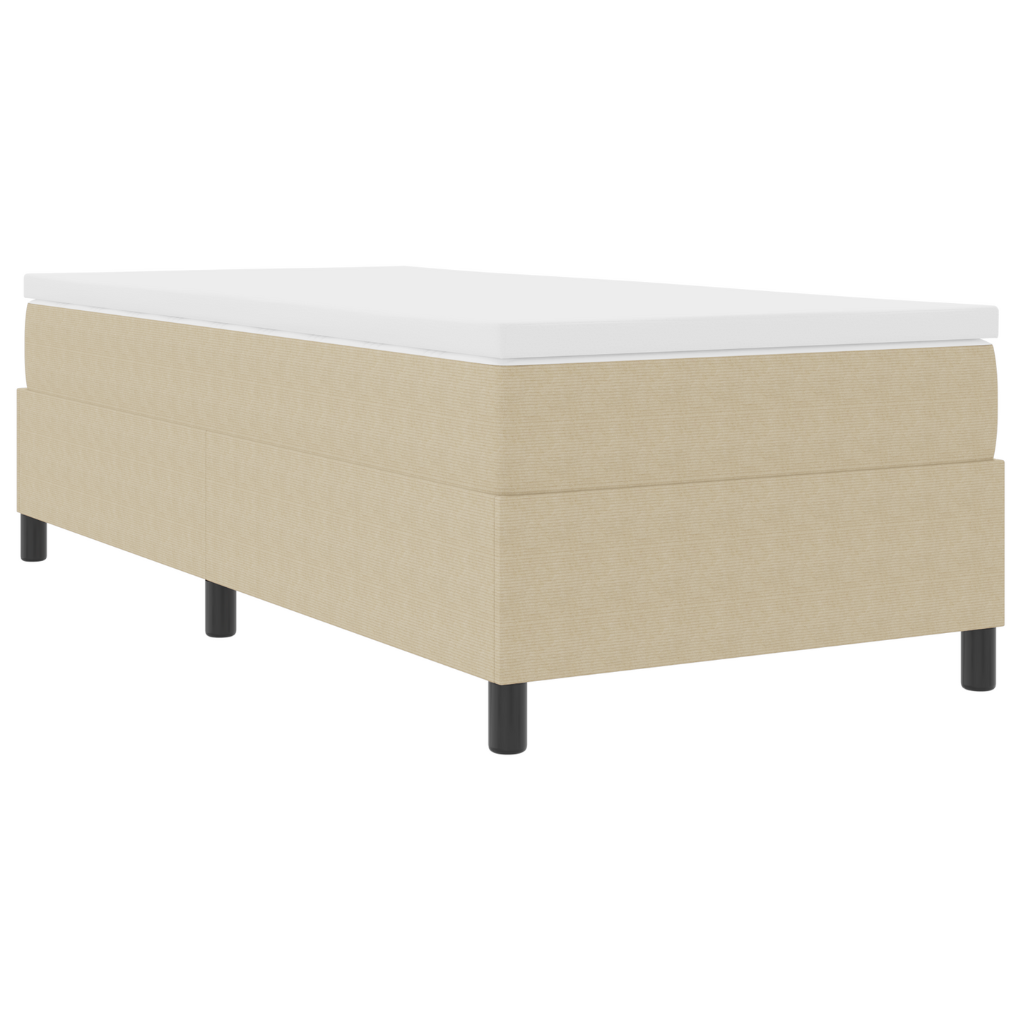 Box Spring Seng Grågrøn 90 X 200 Cm Corduroy Stof