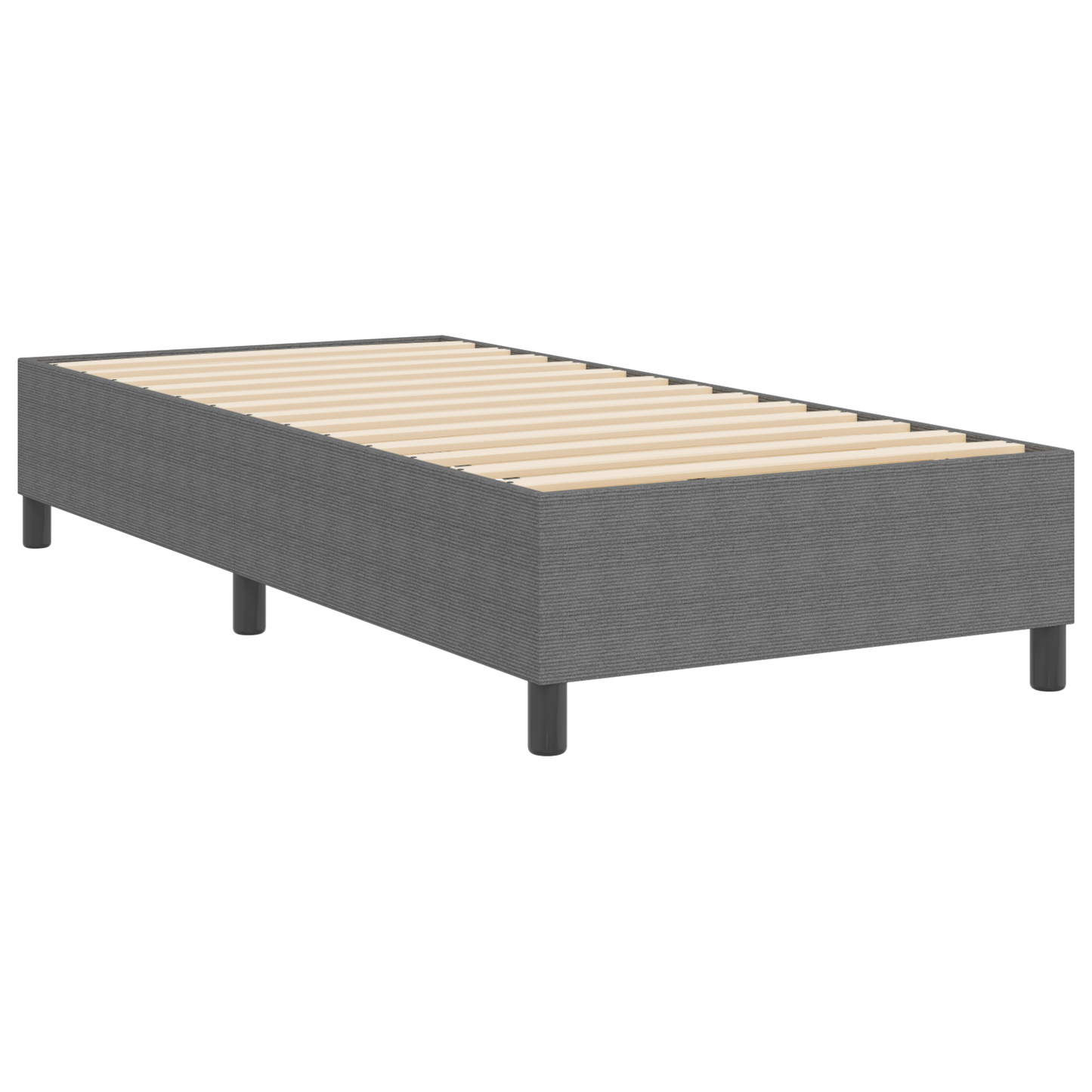 Box Spring Seng Lysegrå 100 X 200 Cm Corduroy Stof