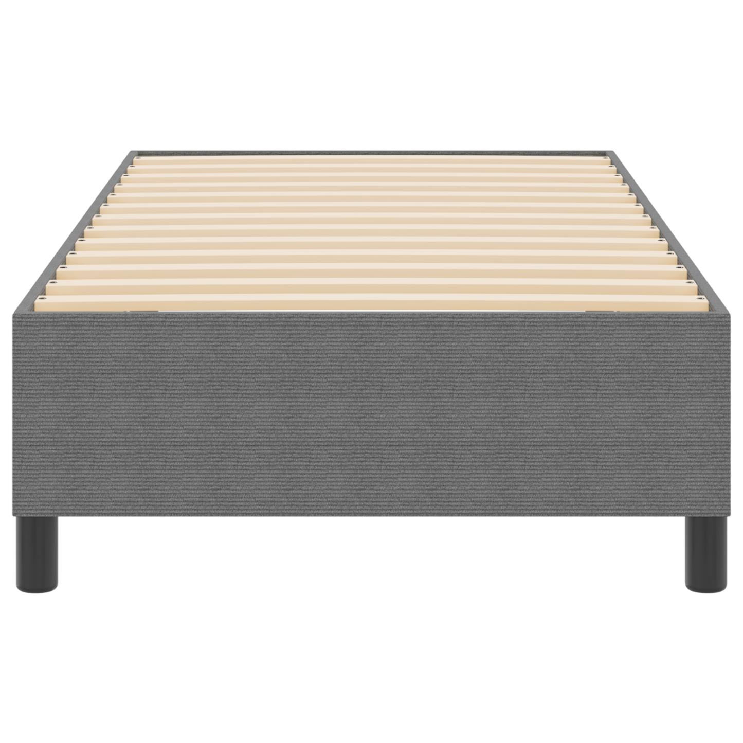 Box Spring Seng Lysegrå 100 X 200 Cm Corduroy Stof