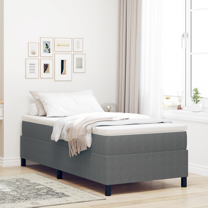 Box Spring Seng Lysegrå 100 X 200 Cm Corduroy Stof
