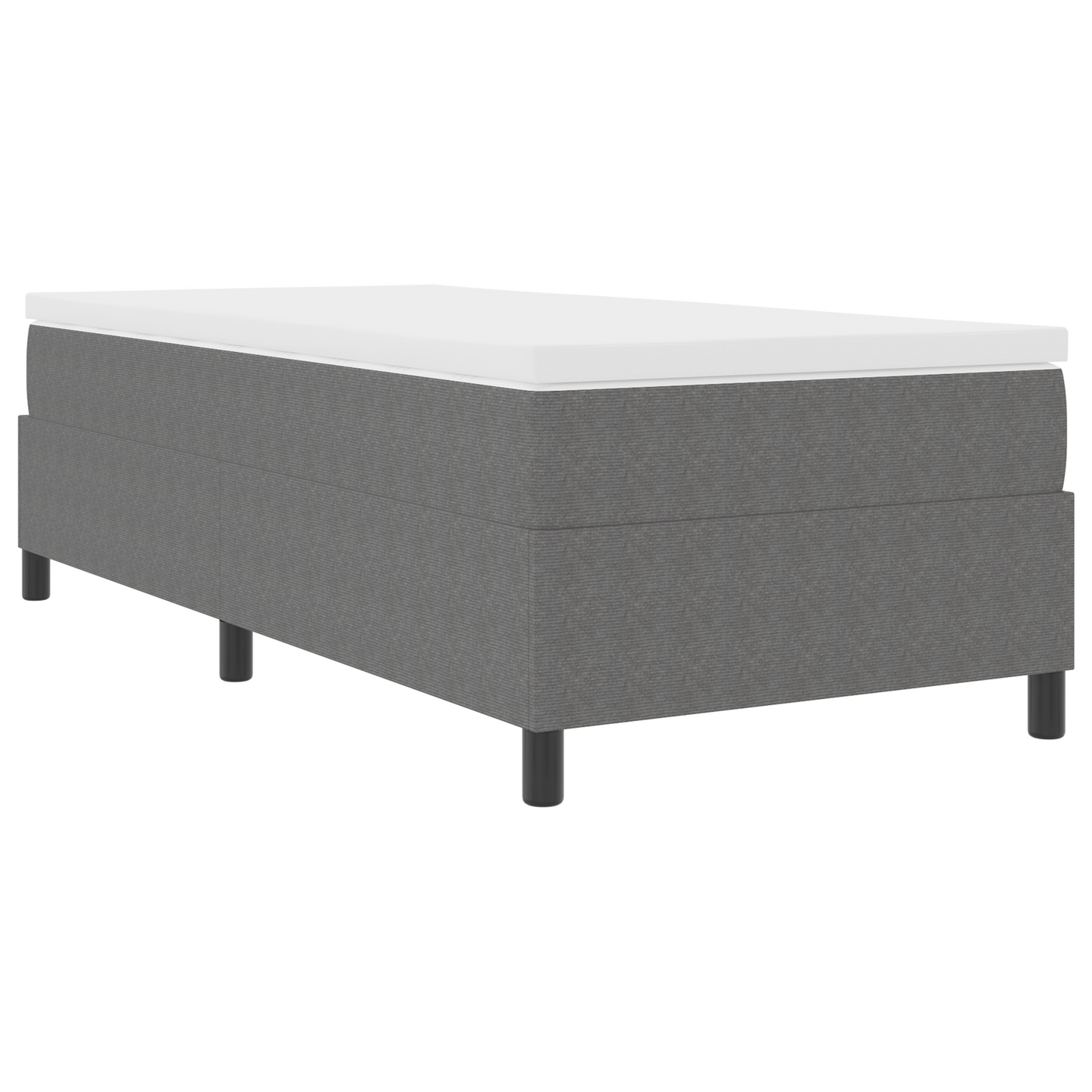 Box Spring Seng Lysegrå 100 X 200 Cm Corduroy Stof