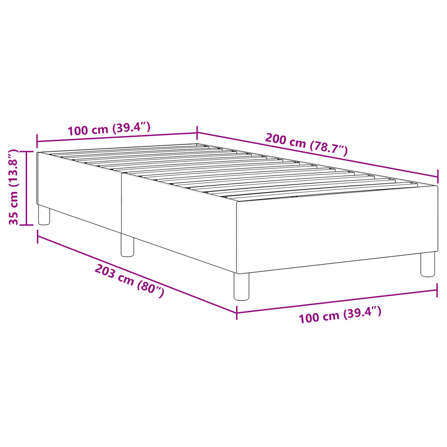 Box Spring Seng Grågrøn 100 X 200 Cm Corduroy Stof