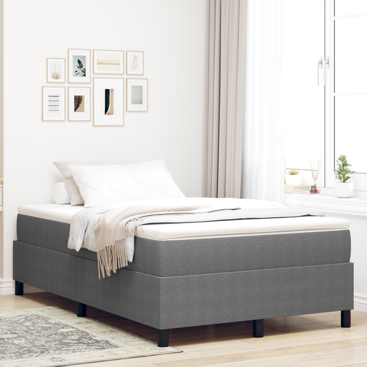 Box Spring Seng Lysegrå 120 X 190 Cm Corduroy Stof
