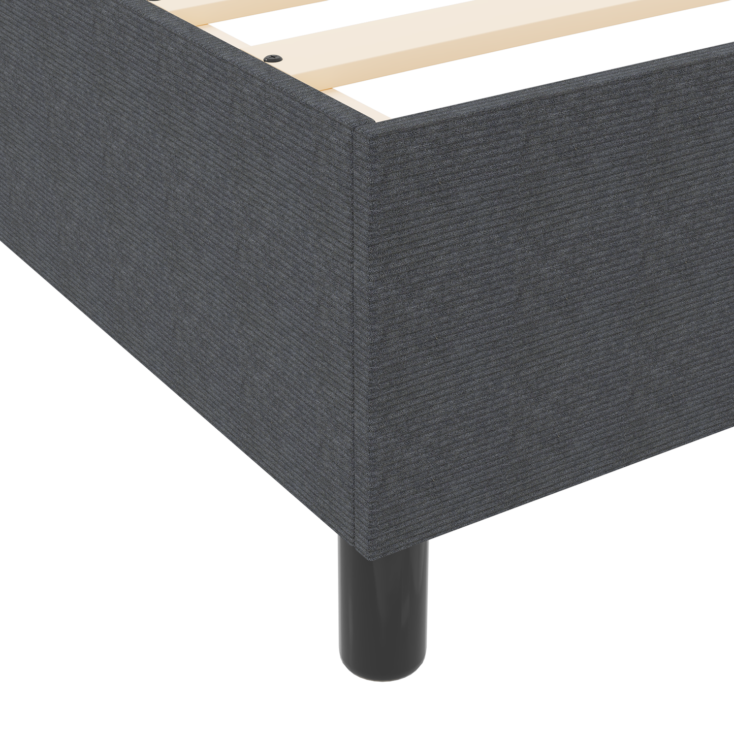Box Spring Seng Mørkegrå 120 X 190 Cm Corduroy Stof