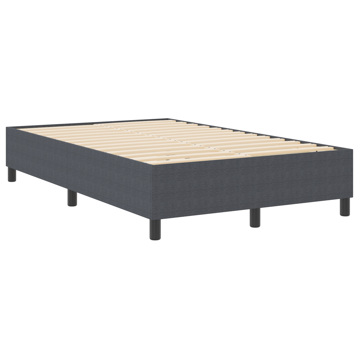 Box Spring Seng Mørkegrå 120 X 190 Cm Corduroy Stof