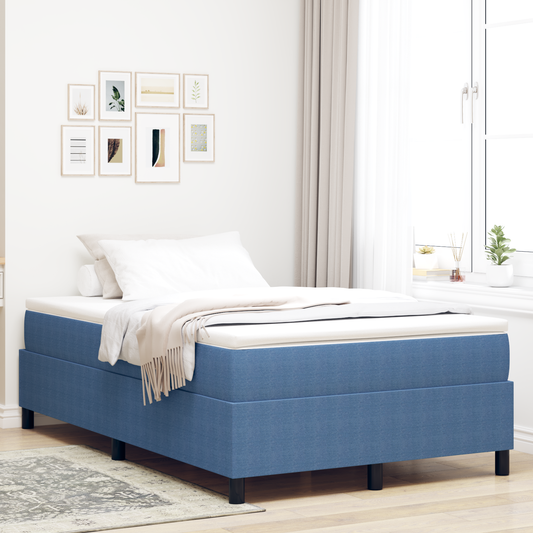 Box Spring Seng Blå 120 X 190 Cm Corduroy Stof