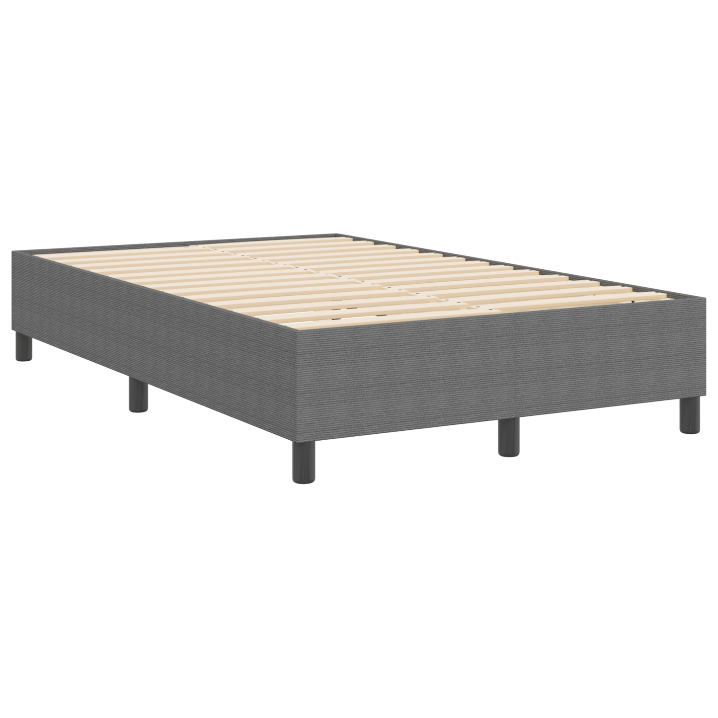 Box Spring Seng Lysegrå 120 X 200 Cm Corduroy Stof
