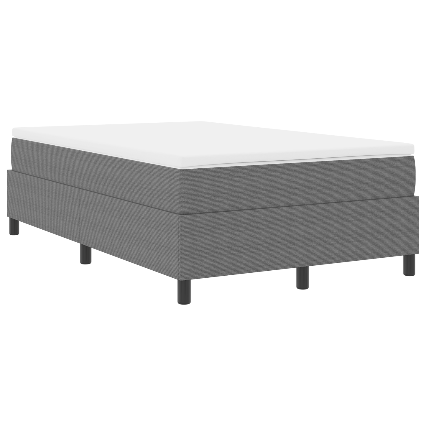 Box Spring Seng Lysegrå 120 X 200 Cm Corduroy Stof