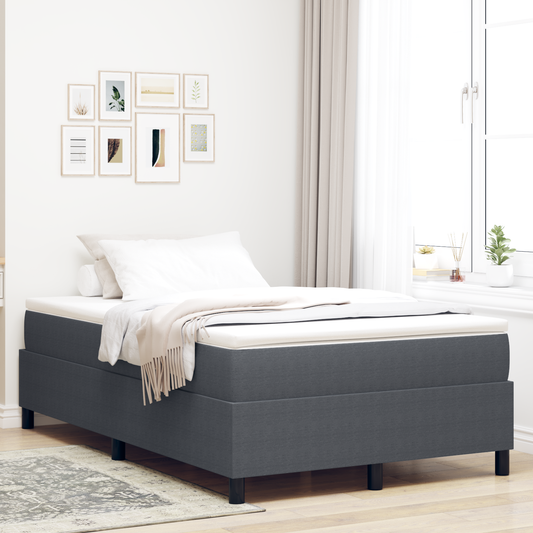 Box Spring Seng Mørkegrå 120 X 200 Cm Corduroy Stof