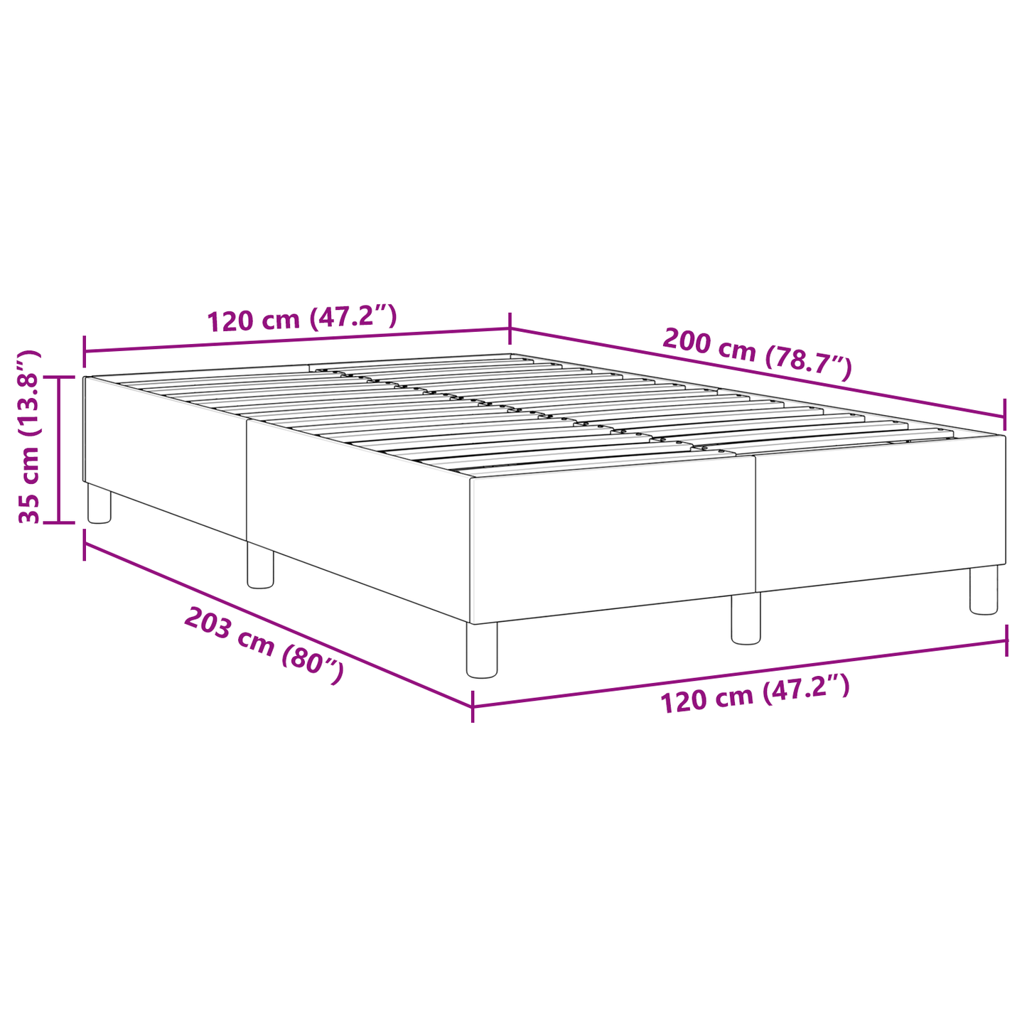 Box Spring Seng Mørkegrå 120 X 200 Cm Corduroy Stof