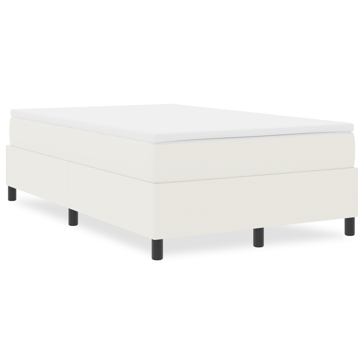 Box Spring Seng Creme 120 X 200 Cm Corduroy Stof