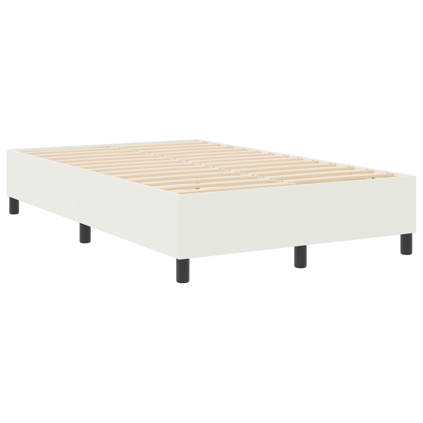 Box Spring Seng Creme 120 X 200 Cm Corduroy Stof