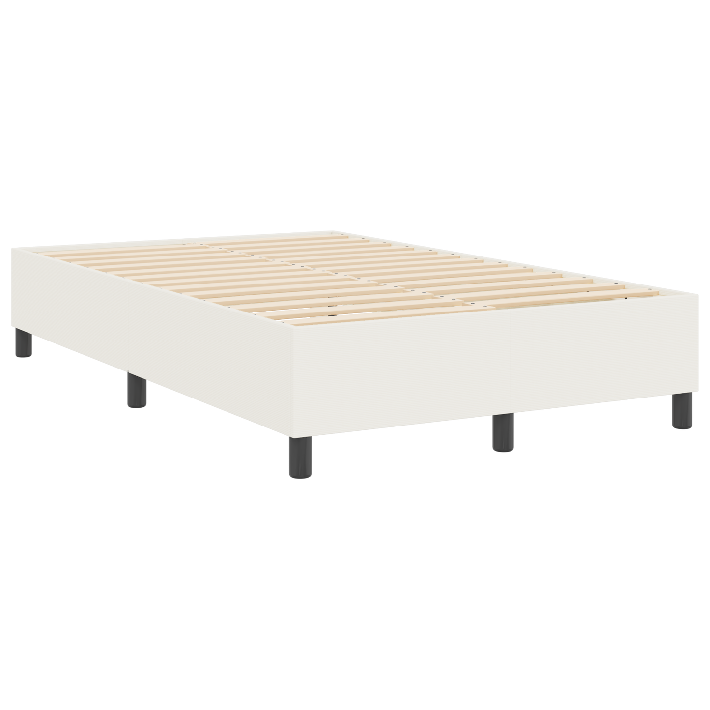 Box Spring Seng Creme 120 X 200 Cm Corduroy Stof