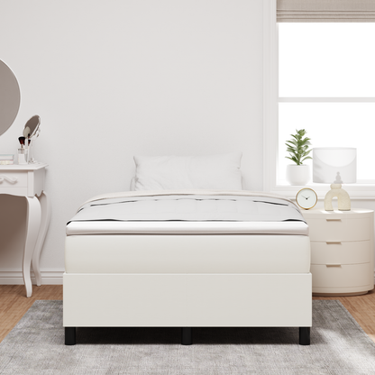 Box Spring Seng Creme 120 X 200 Cm Corduroy Stof