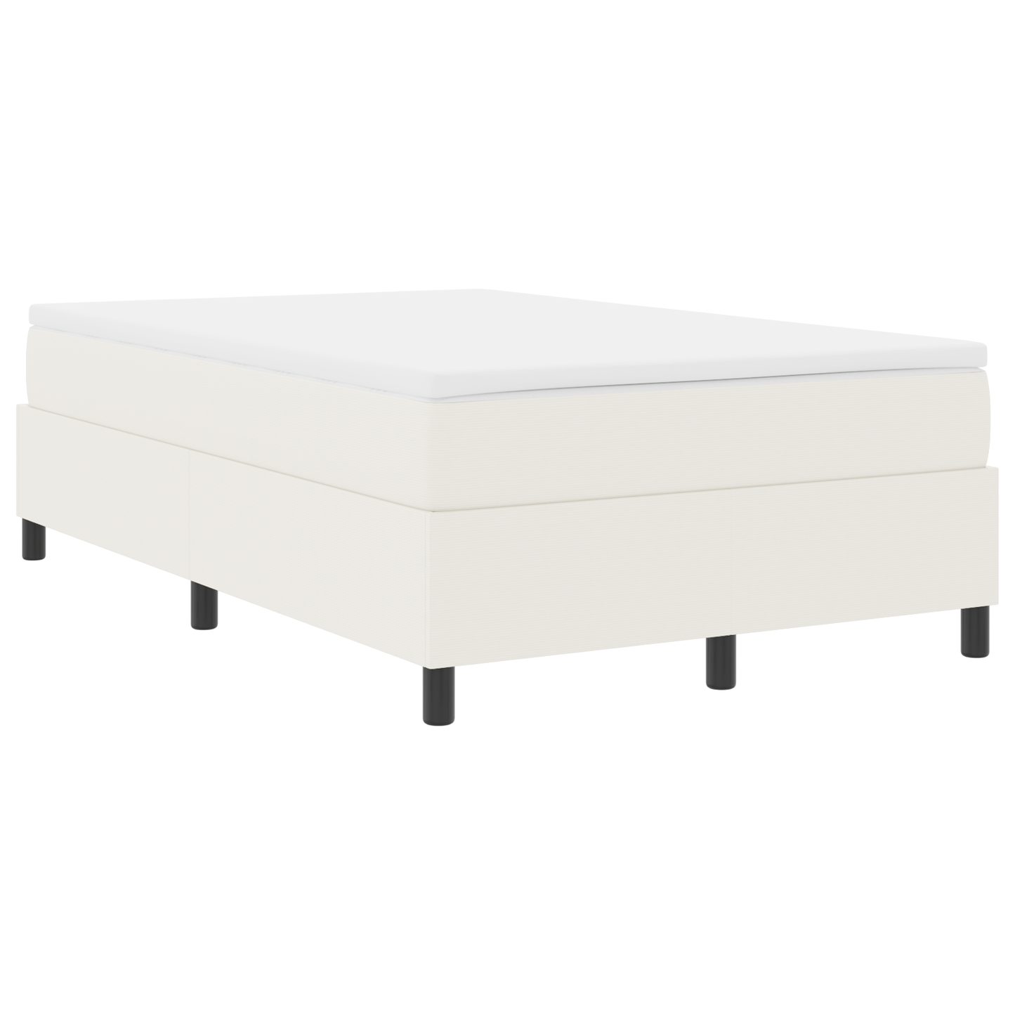 Box Spring Seng Creme 120 X 200 Cm Corduroy Stof