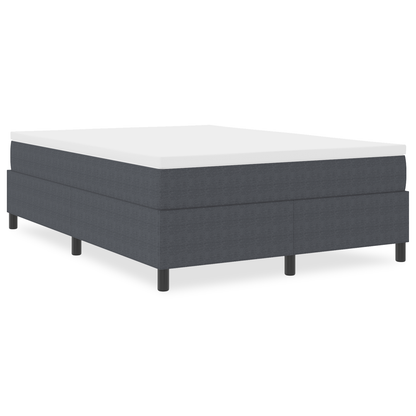 Box Spring Seng Mørkegrå 140 X 190 Cm Corduroy Stof