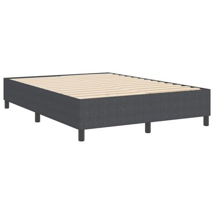 Box Spring Seng Mørkegrå 140 X 190 Cm Corduroy Stof