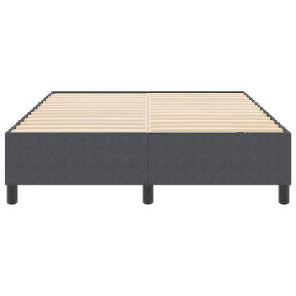 Box Spring Seng Mørkegrå 140 X 190 Cm Corduroy Stof