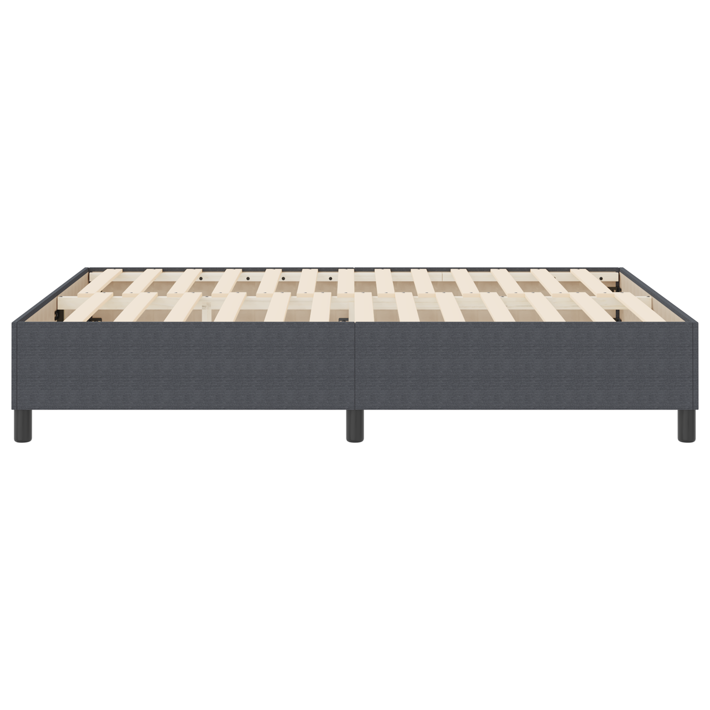 Box Spring Seng Mørkegrå 140 X 190 Cm Corduroy Stof