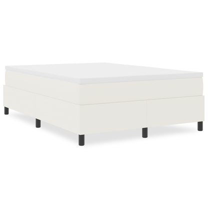Box Spring Seng Creme 140 X 190 Cm Corduroy Stof