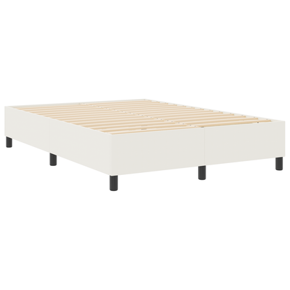 Box Spring Seng Creme 140 X 190 Cm Corduroy Stof