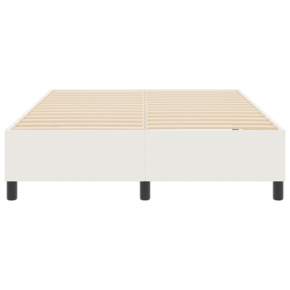 Box Spring Seng Creme 140 X 190 Cm Corduroy Stof