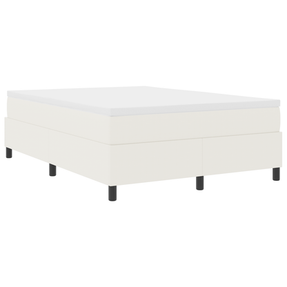 Box Spring Seng Creme 140 X 190 Cm Corduroy Stof