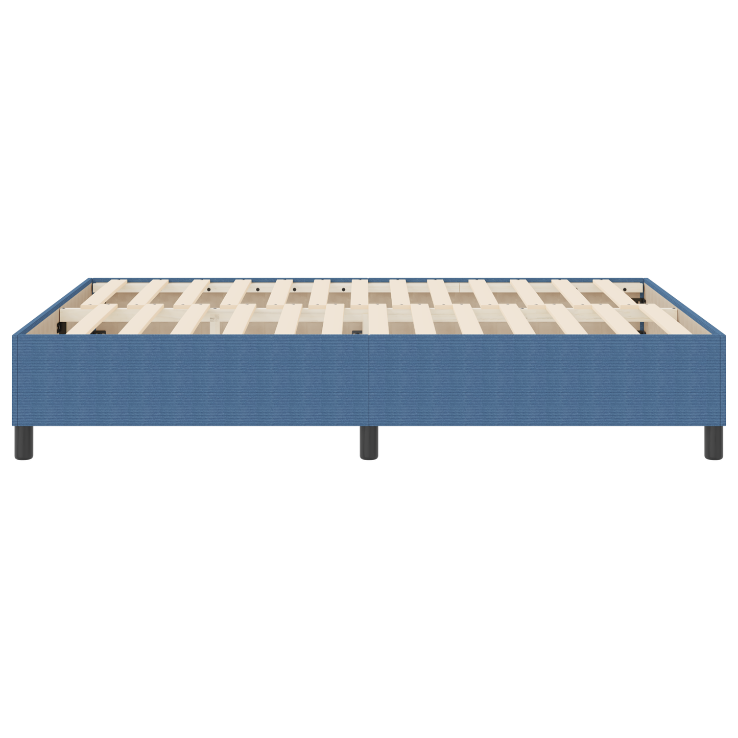 Box Spring Seng Blå 140 X 190 Cm Corduroy Stof
