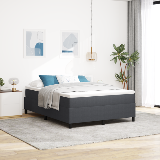 Box Spring Seng Mørkegrå 140 X 200 Cm Corduroy Stof