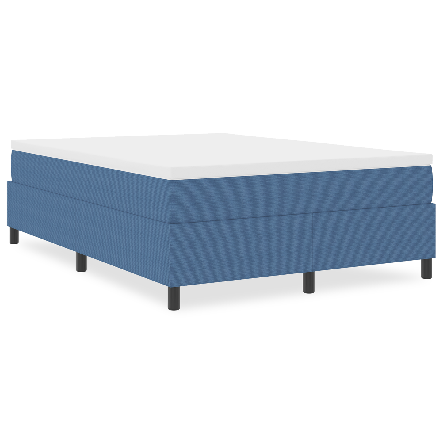 Box Spring Seng Blå 140 X 200 Cm Corduroy Stof
