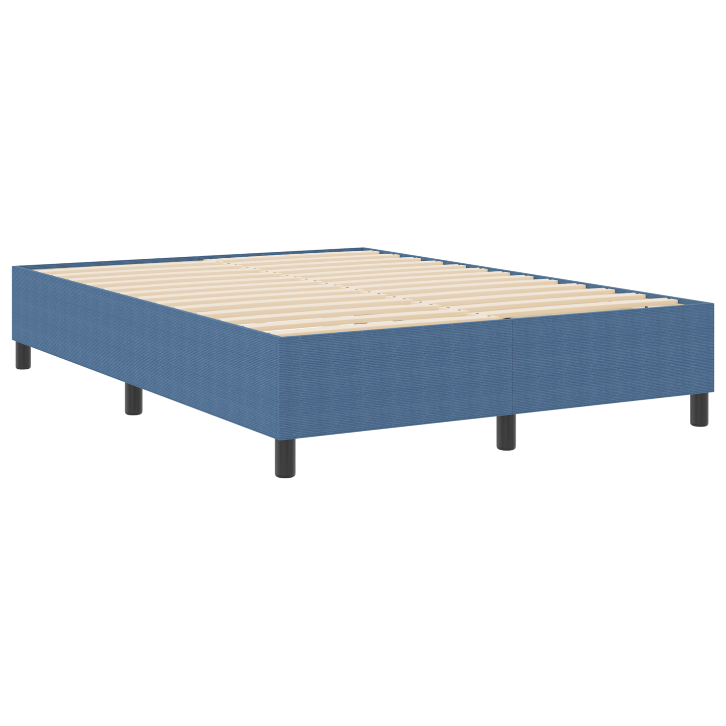 Box Spring Seng Blå 140 X 200 Cm Corduroy Stof