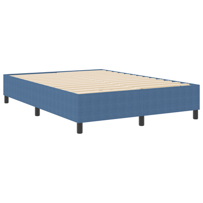 Box Spring Seng Blå 140 X 200 Cm Corduroy Stof