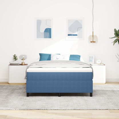 Box Spring Seng Blå 140 X 200 Cm Corduroy Stof