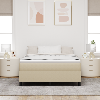Box Spring Seng Grågrøn 140 X 200 Cm Corduroy Stof