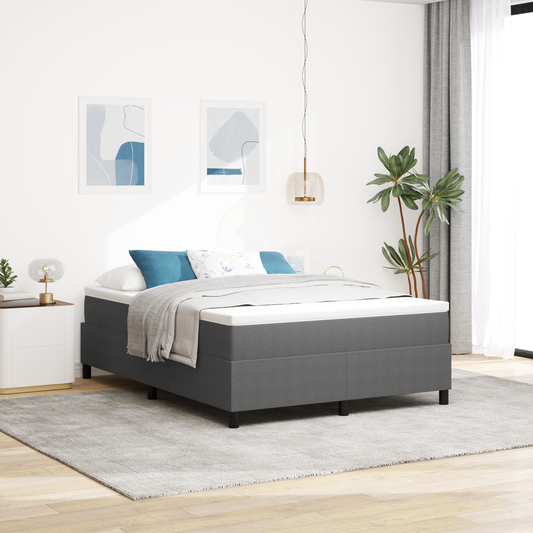Box Spring Seng Lysegrå 160 X 200 Cm Corduroy Stof