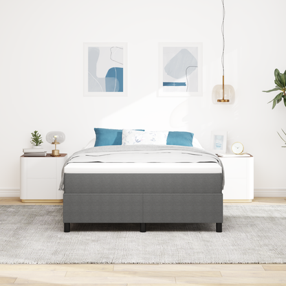 Box Spring Seng Lysegrå 160 X 200 Cm Corduroy Stof