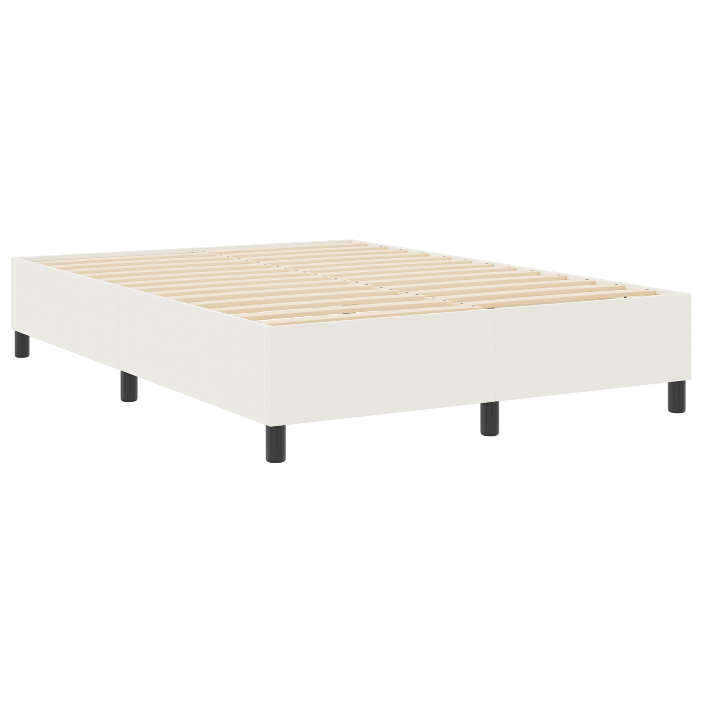 Box Spring Seng Creme 160 X 200 Cm Corduroy Stof