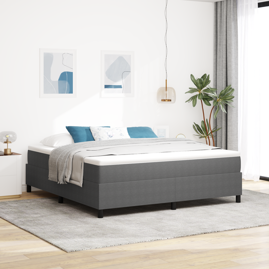 Box Spring Seng Lysegrå 180 X 200 Cm Corduroy Stof