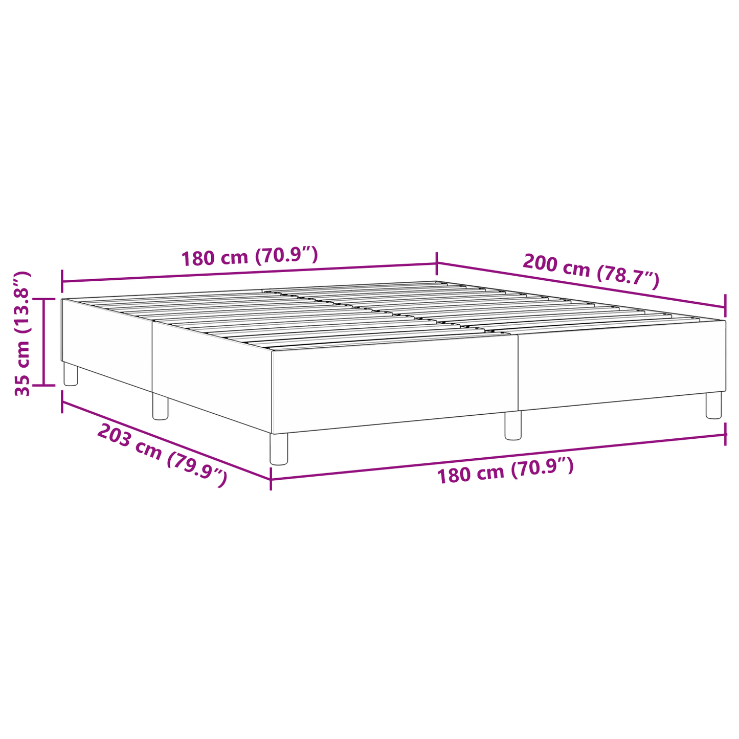 Box Spring Seng Lysegrå 180 X 200 Cm Corduroy Stof