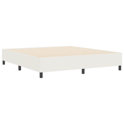 Box Spring Seng Creme 180 X 200 Cm Corduroy Stof