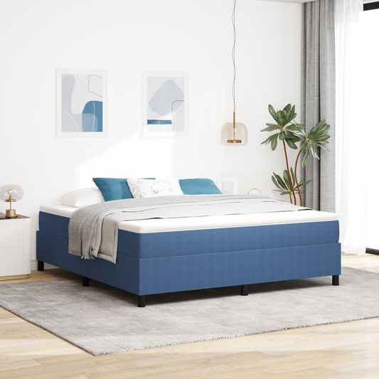 Box Spring Seng Blå 180 X 200 Cm Corduroy Stof