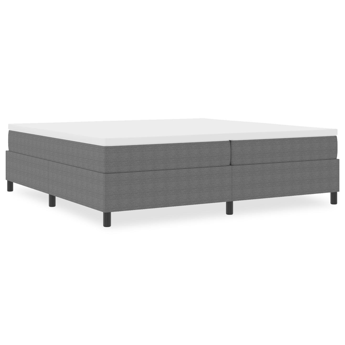 Box Spring Seng Lysegrå 200 X 200 Cm Corduroy Stof