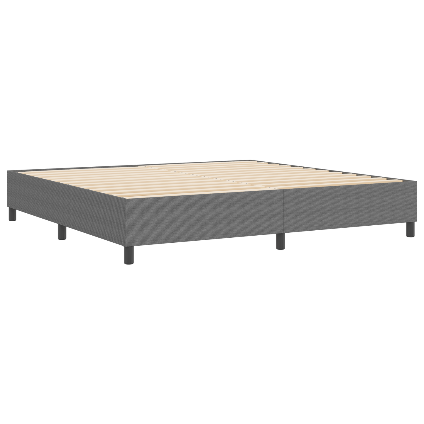 Box Spring Seng Lysegrå 200 X 200 Cm Corduroy Stof