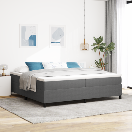 Box Spring Seng Lysegrå 200 X 200 Cm Corduroy Stof