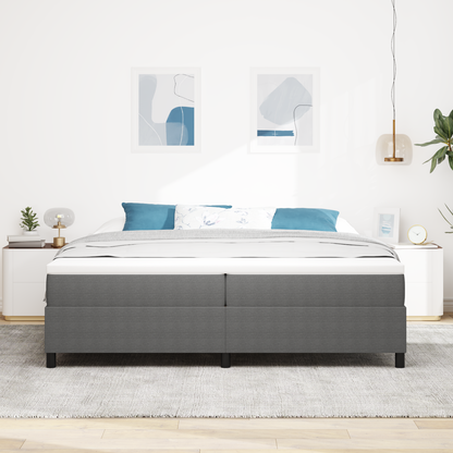 Box Spring Seng Lysegrå 200 X 200 Cm Corduroy Stof
