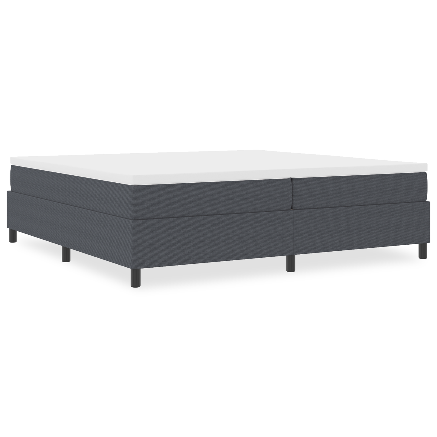 Box Spring Seng Mørkegrå 200 X 200 Cm Corduroy Stof