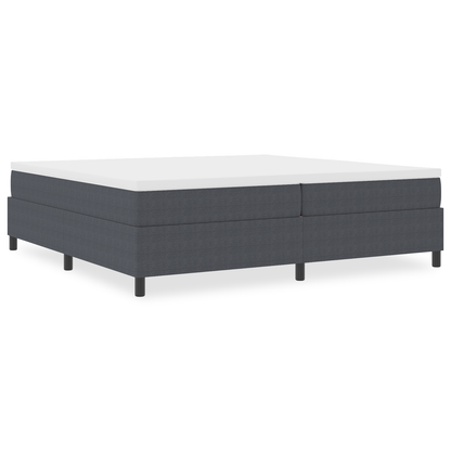Box Spring Seng Mørkegrå 200 X 200 Cm Corduroy Stof