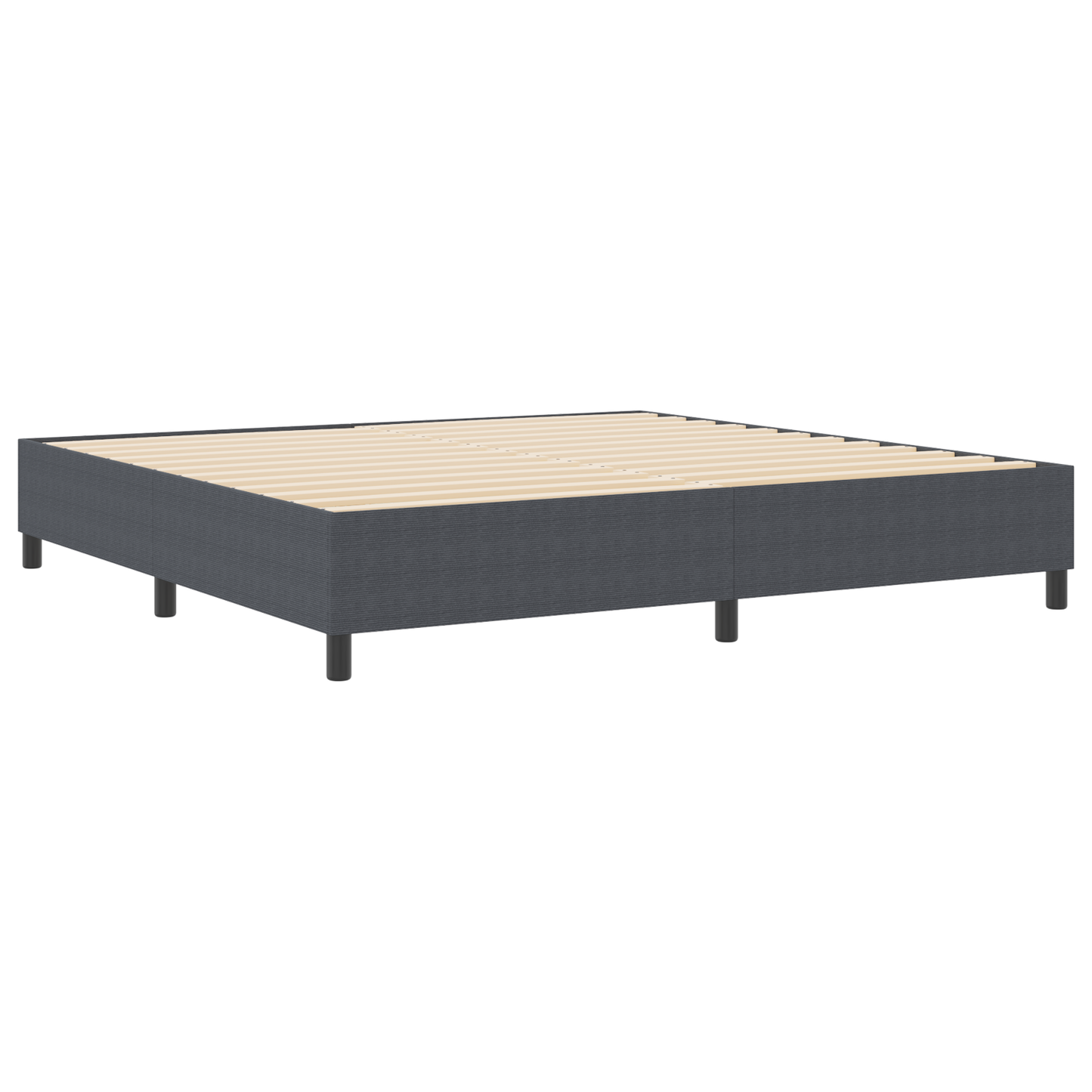 Box Spring Seng Mørkegrå 200 X 200 Cm Corduroy Stof