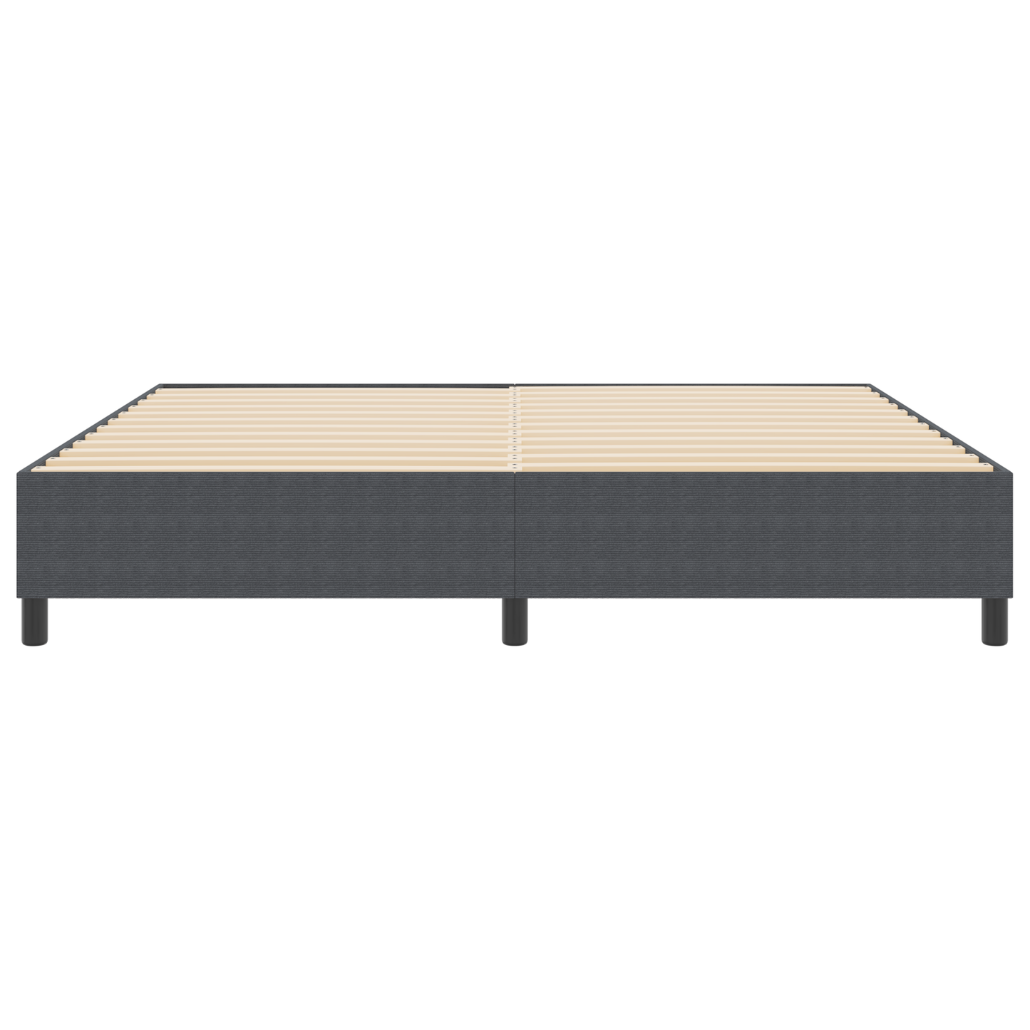 Box Spring Seng Mørkegrå 200 X 200 Cm Corduroy Stof